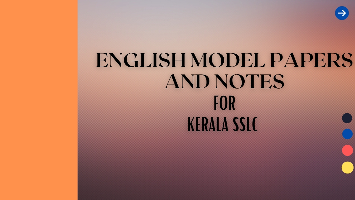 Kerala SSLC English Model Question Papers Keys And Important Study